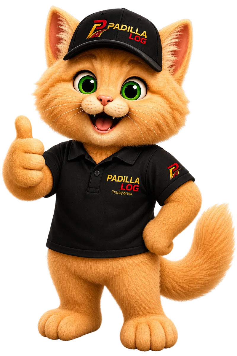 Fret, mascote da Padilla Log, fazendo joinha